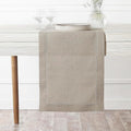 D'Moksha Homes Linen Natural Table Runner 72 Inches Long - 100% Pure Linen Hemstitch Table Runner 14 x 72 Inch for Dresser, Dining, Valentines, Spring, Easter - Classic Hemstitch