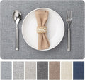Faux Leather Placemats Set of 6 Vinyl Washable Wipeable Table Mats for Kitchen Dining Table Heat Resistant Waterproof Modern Indoor/Outdoor Placemats Non-Slip Easy Clean Place Mats (Stargaze)