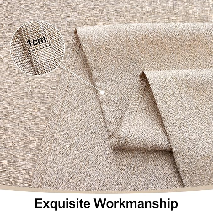 Smiry Square Table Cloth Linen Textured, Waterproof Spillproof Anti-Wrinkle Burlap Tablecloth, Washable Decorative Fabric Table Cover for Dining, Party, Banquet, 60 x 60 Inch, Linen