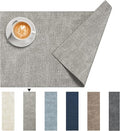 DOLOPL Placemats Set of 4, Reversible Wipeable & Heat Resistant Place Mats, Modern Faux Leather Table Mats for Kitchen, Neutral Waterproof Tablemats for Dining Table Decor, Wedding, Party(Grey)