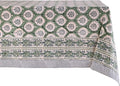 ATOSII Kari Green 100% Cotton Rectangle Fall Tablecloth, Block Print Floral Table Cloth Linen for Dining, Parties, Outdoors, Christmas, Thanksgiving, Grandmillennial Decor 60 X 90 Inches I 6 Seater