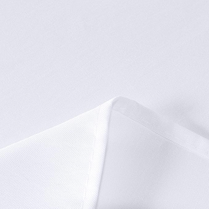 sancua Square Tablecloth - 60 x 60 Inch - Water Resistant Spill Proof Washable Polyester Table Cloth, Decorative Fabric Table Cover for Dining Tables, Buffet Parties and Camping, White