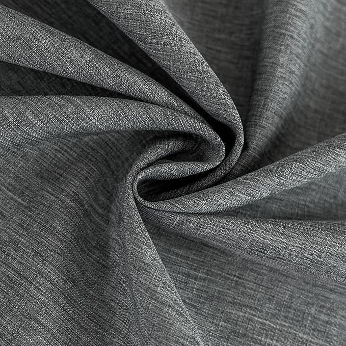 Faux Linen Fabric Rectangle Grey Table Cloth 55 x 70 Inch Textured Stain Resistant & Washable Gray Rectangular Tablecloth Reusable for Dining Kitchen Party