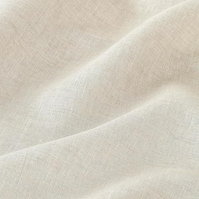 D'Moksha Homes Light Natural Linen Tablecloth for Rectangle Tables 60 x 102 Inch - Classic Hemstitch 100% Pure Linen Natural Table Cloth - Machine Washable Dining Tablecloth for Valentines, Easter