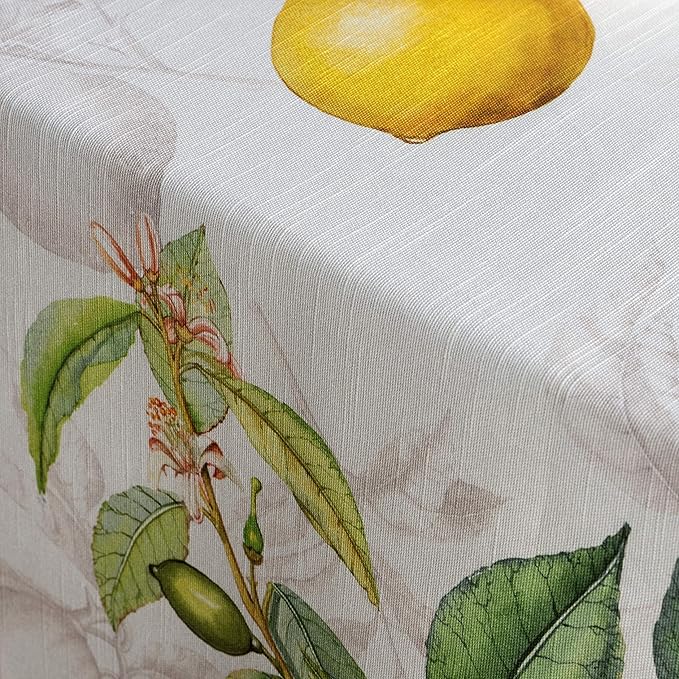 Maison d' Hermine Table Cloth Rectangle Table 100% Cotton 54 x 72 Inches Tablecloth Reusable Decorative for Dining Room Farmhouse Home Valentines Day Decorations Spring Summer - Limoncello